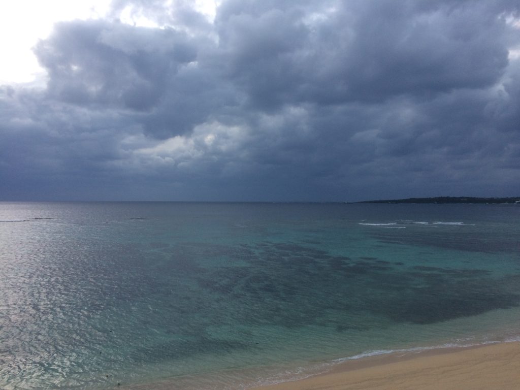 ベランダから見る本部の海